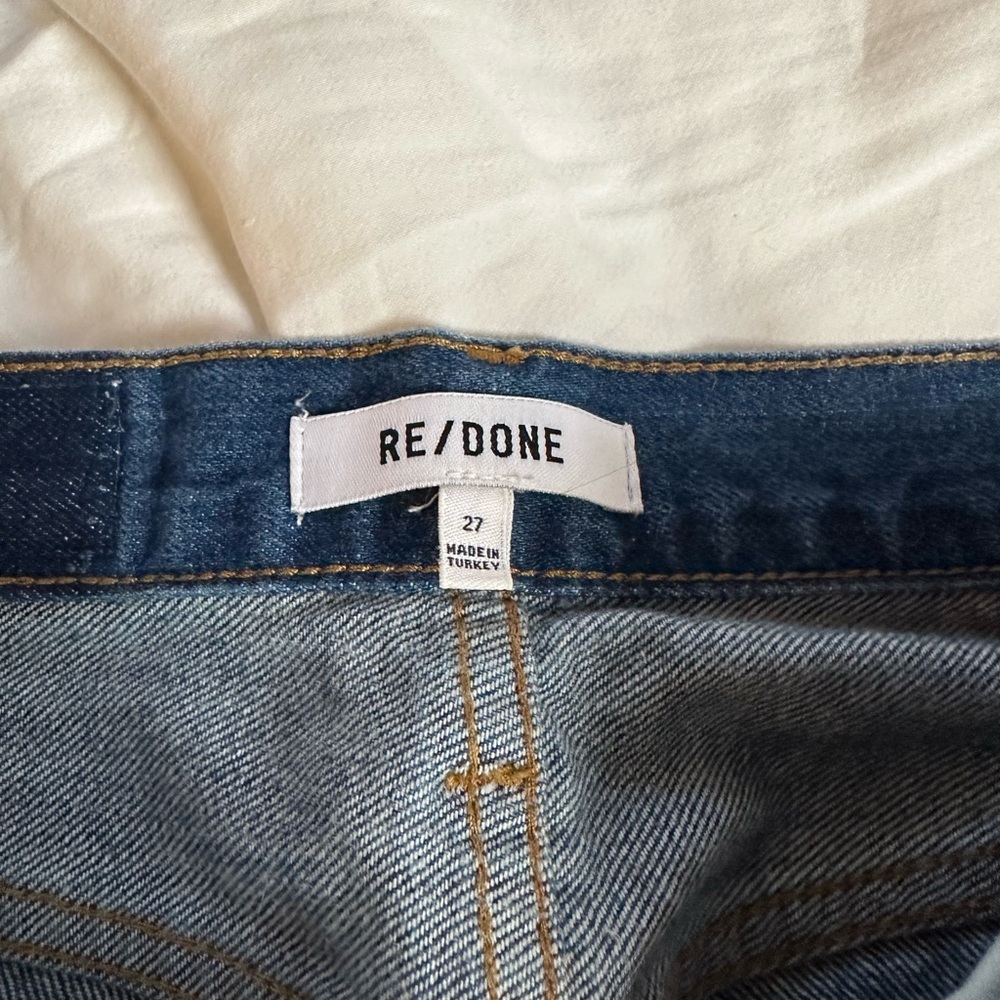 RE/DONE midwash distressed 90s high rise loose fitting straight leg jeans - Picture 4 of 10